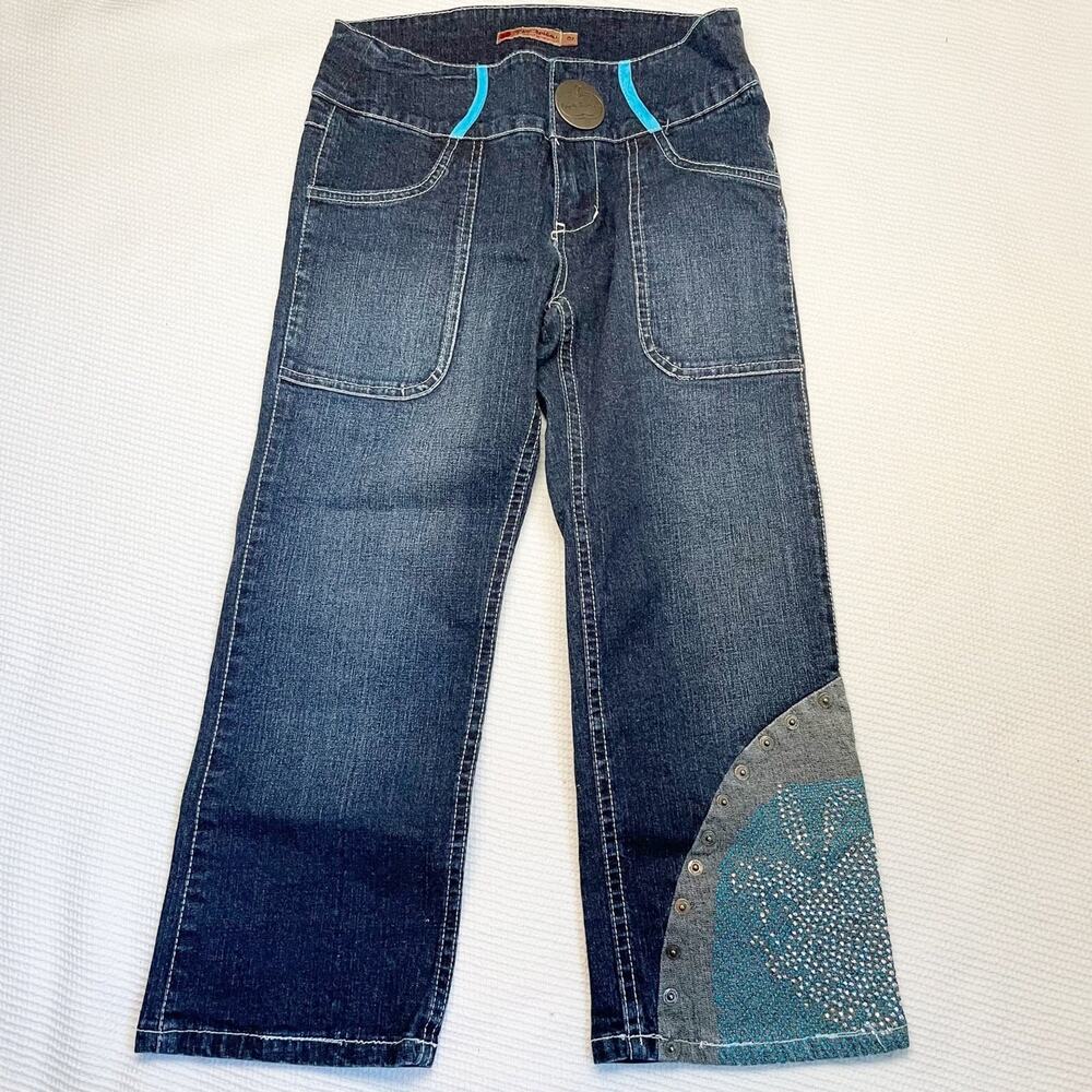 Apple Bottom Jeans capris size 2 teal embellished y2k 2000s